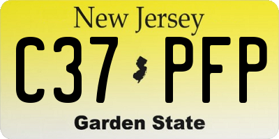 NJ license plate C37PFP