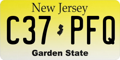 NJ license plate C37PFQ