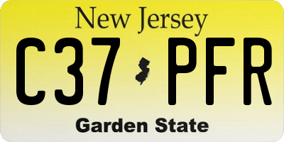 NJ license plate C37PFR