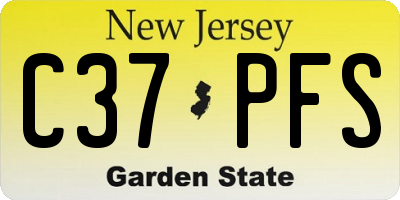 NJ license plate C37PFS