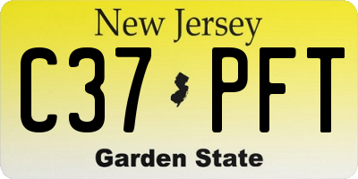 NJ license plate C37PFT