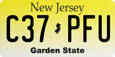 NJ license plate C37PFU