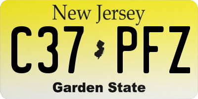 NJ license plate C37PFZ