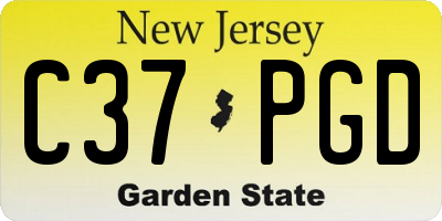 NJ license plate C37PGD