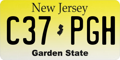 NJ license plate C37PGH
