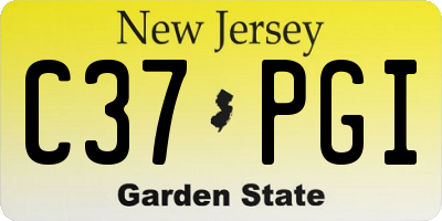 NJ license plate C37PGI