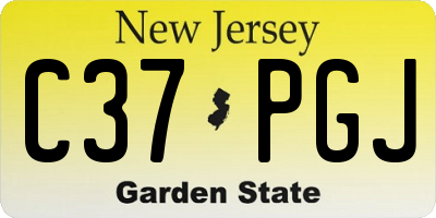 NJ license plate C37PGJ