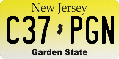 NJ license plate C37PGN