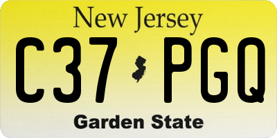 NJ license plate C37PGQ