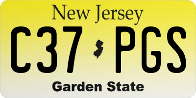 NJ license plate C37PGS