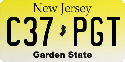 NJ license plate C37PGT