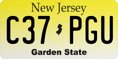 NJ license plate C37PGU