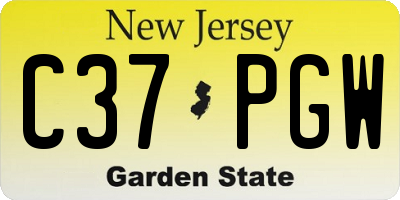 NJ license plate C37PGW