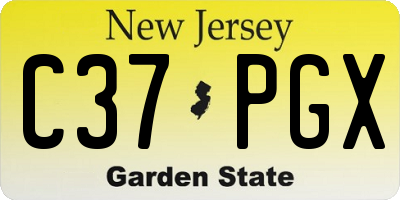 NJ license plate C37PGX