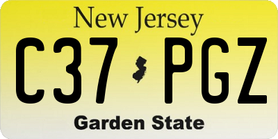 NJ license plate C37PGZ