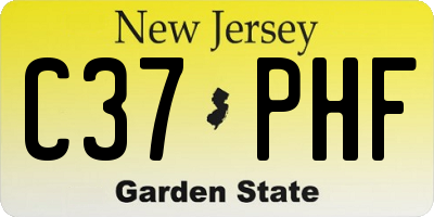 NJ license plate C37PHF