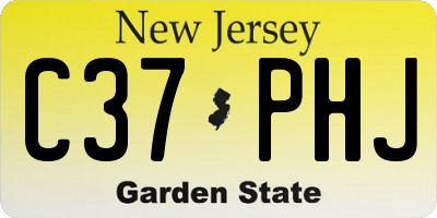 NJ license plate C37PHJ