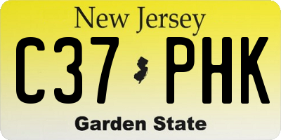 NJ license plate C37PHK