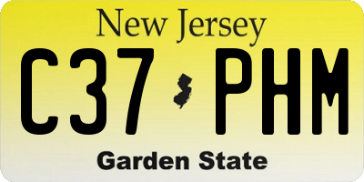 NJ license plate C37PHM