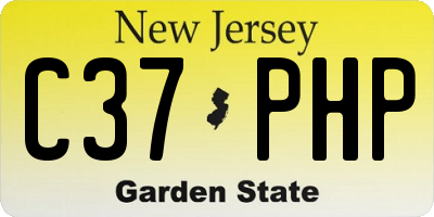 NJ license plate C37PHP
