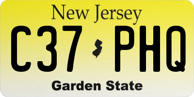 NJ license plate C37PHQ