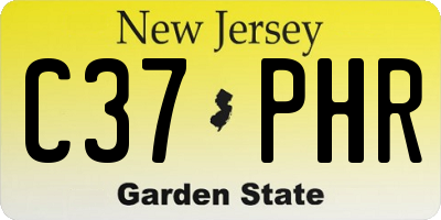 NJ license plate C37PHR