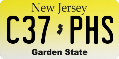 NJ license plate C37PHS