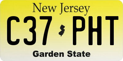 NJ license plate C37PHT