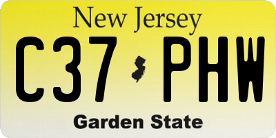 NJ license plate C37PHW
