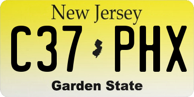 NJ license plate C37PHX