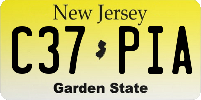 NJ license plate C37PIA