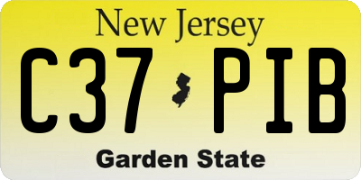 NJ license plate C37PIB
