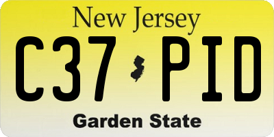 NJ license plate C37PID