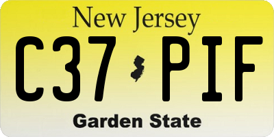 NJ license plate C37PIF