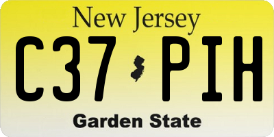 NJ license plate C37PIH