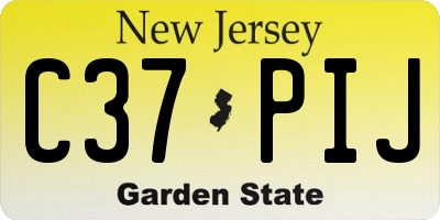 NJ license plate C37PIJ