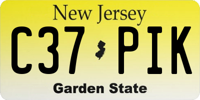 NJ license plate C37PIK