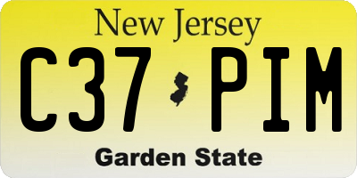 NJ license plate C37PIM