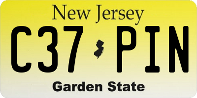 NJ license plate C37PIN