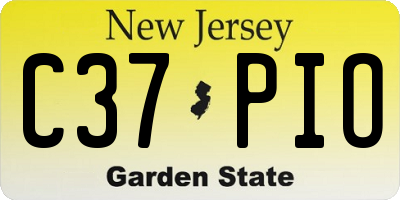 NJ license plate C37PIO