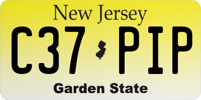 NJ license plate C37PIP