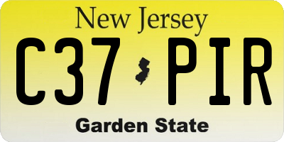 NJ license plate C37PIR