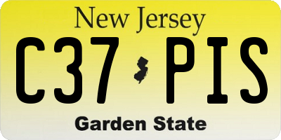 NJ license plate C37PIS