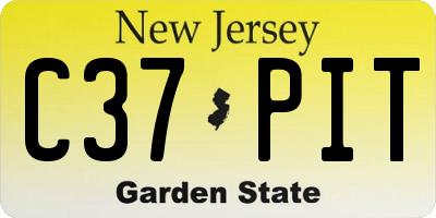 NJ license plate C37PIT