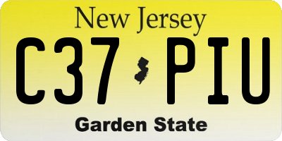 NJ license plate C37PIU