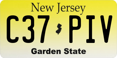 NJ license plate C37PIV