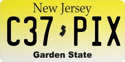 NJ license plate C37PIX