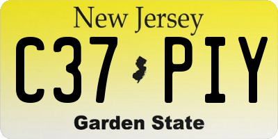 NJ license plate C37PIY