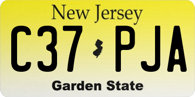 NJ license plate C37PJA