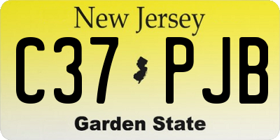 NJ license plate C37PJB